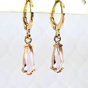 Brand New Minimalist Mini's Rose Teardrop Leverback Earrings